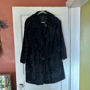 Black Vintage Faux Fur Jacket